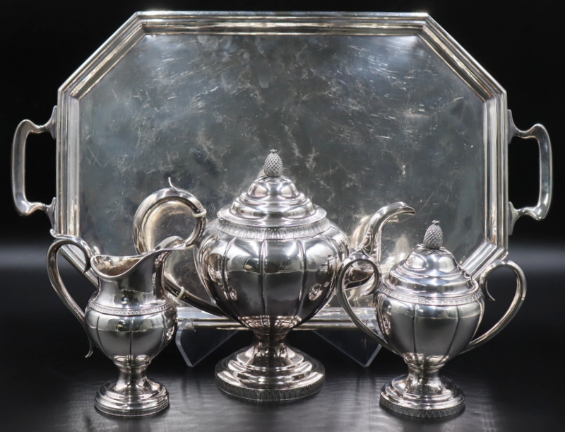 COIN SILVER. 3 PC. HARRIS &