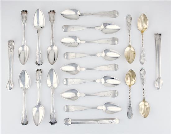 Coin silver and sterling spoons and