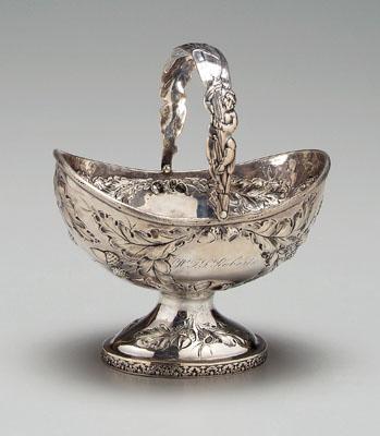 Coin silver basket, acorn and