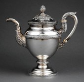 COIN SILVER COFFEE POT, THOMAS