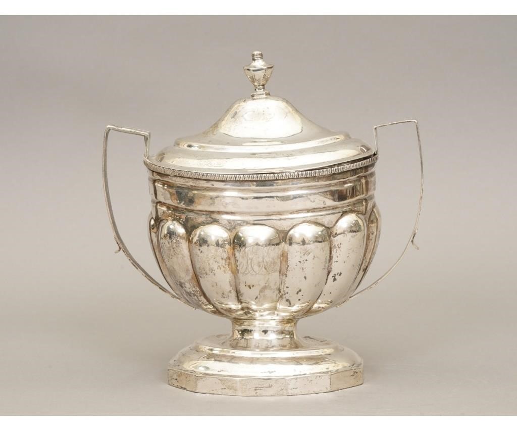 Coin silver covered sugar bowl by