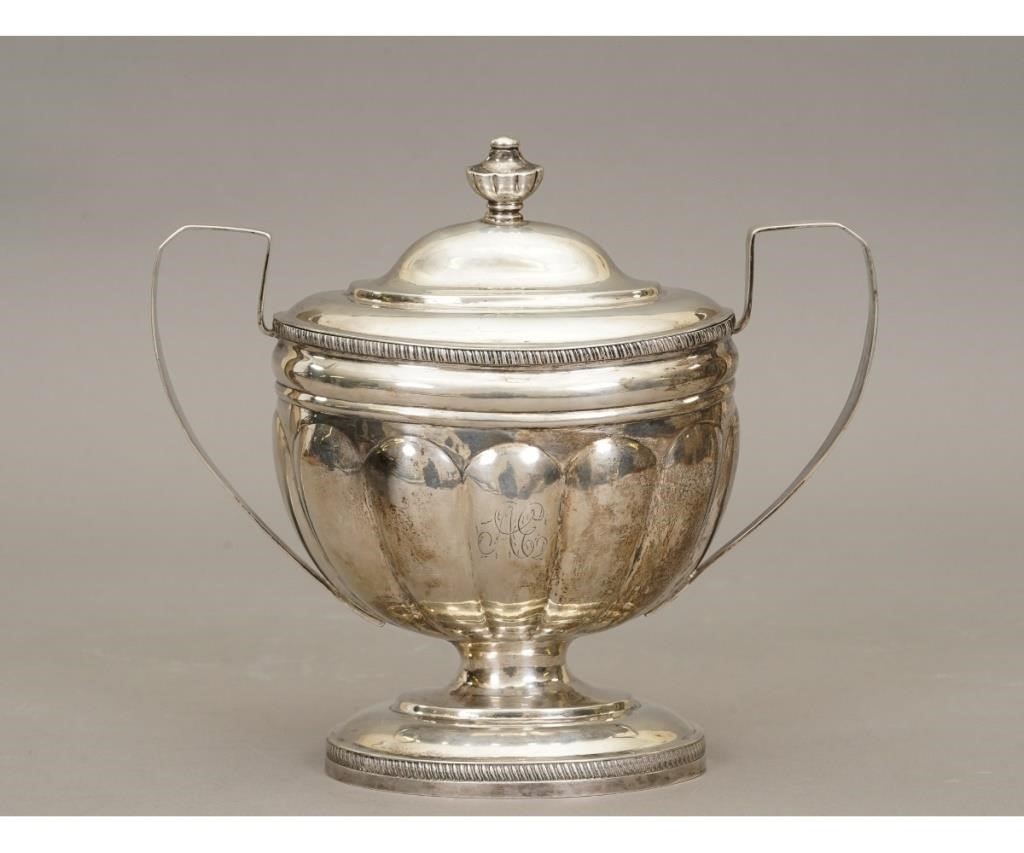 Coin silver covered sugar bowl by
