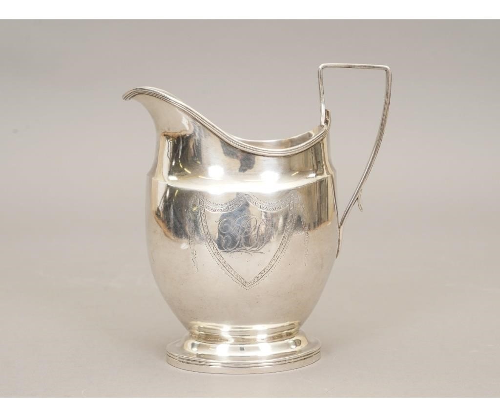 Coin silver creamer by Samuel