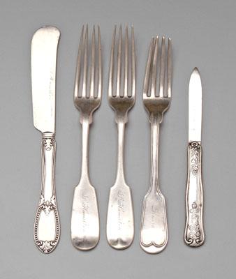 Coin silver flatware: twelve