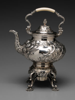 Coin Silver Hot Water Kettle on