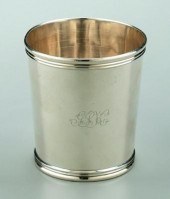Coin silver julep cup, round,