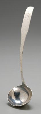 Coin silver ladle, oval bowl,