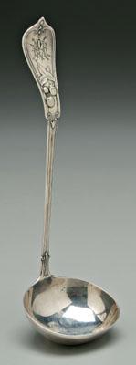 Coin silver ladle, round bowl,