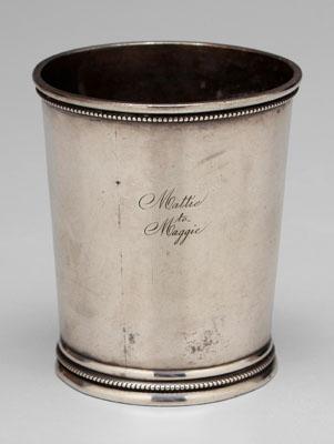 Coin silver mint julep, tapering