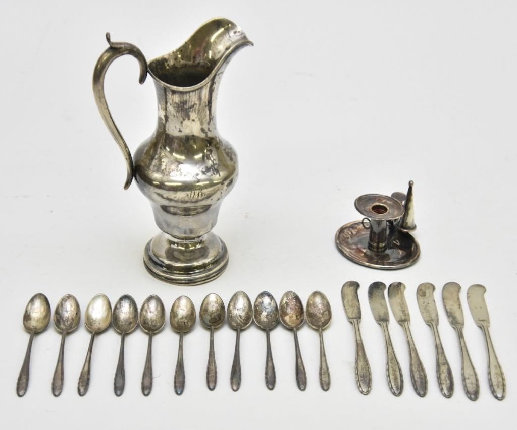 Coin silver pitcher, James E.
