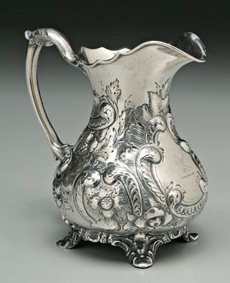 Coin silver pitcher, pear form,