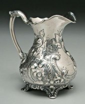 Coin silver pitcher, pear form