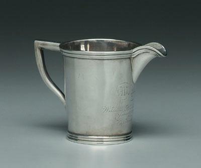 Coin silver pitcher, round