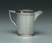 Coin silver pitcher, round tap