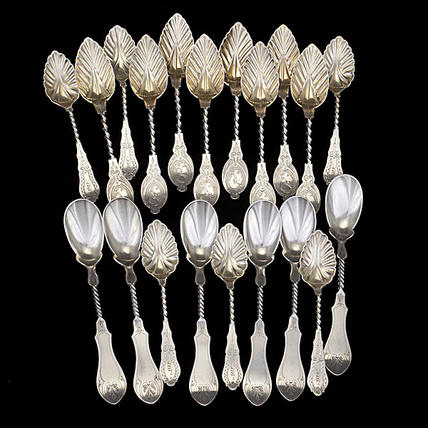Coin Silver Sorbet and Berry Spoons
