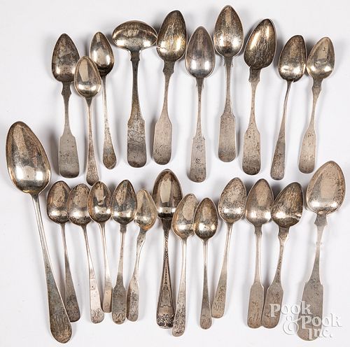 COIN SILVER SPOONS BY WILTBERGER,