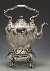 COIN SILVER TEA KETTLE WITH ST
