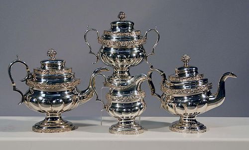 COIN SILVER TEA SET,