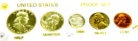 COINS: 1955 proof set  in capital