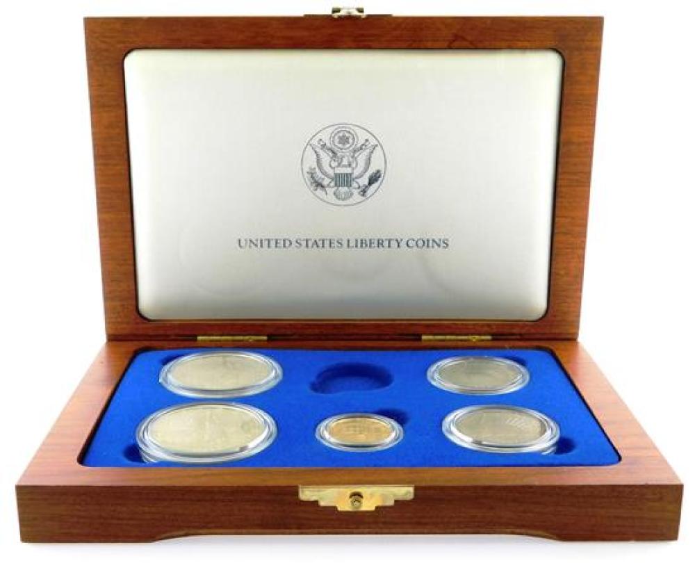 COINS: 1987 "5" PIECE STATUE OF
