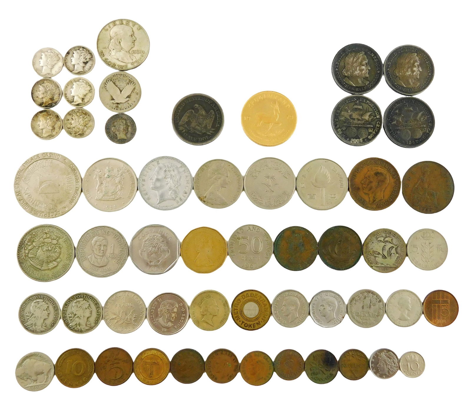 COINS: FIFTY TWO COINS AND TOKEN,