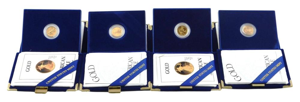 COINS: FOUR U.S. MINT TENTH-OUNCE