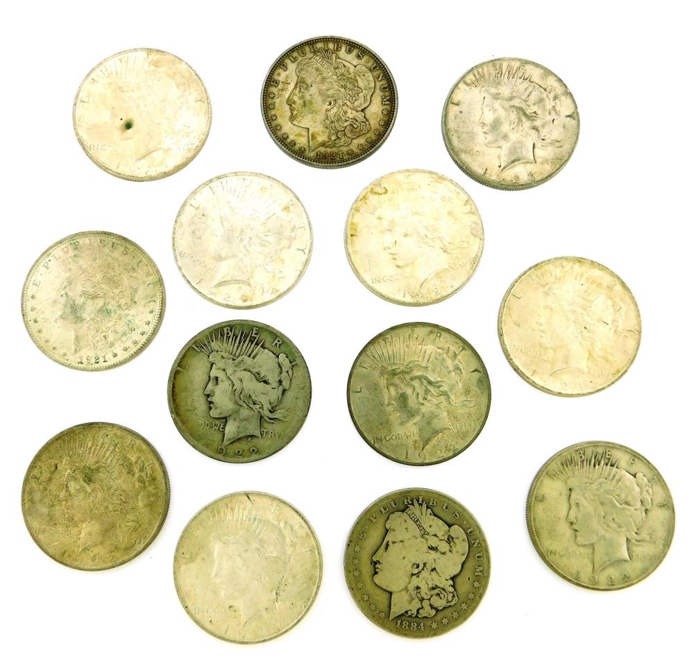 COINS: LOT OF 13 US COMMON DATE
