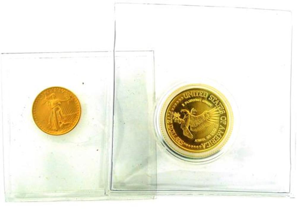 COINS: LOT OF 2 US MODERN GOLD