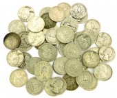 COINS: LOT OF FIFTY-TWO SILVER