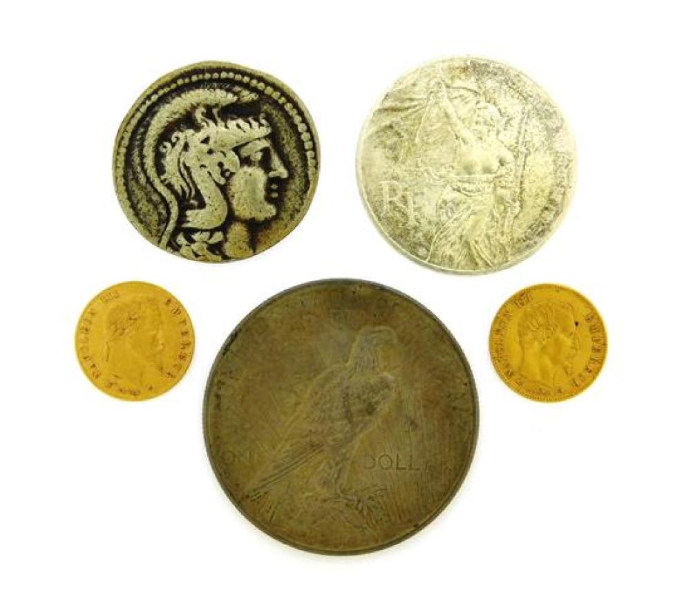 †COINS: LOT OF FIVE COINS INCLUDES: