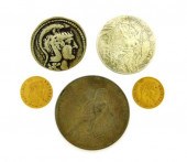 †COINS: LOT OF FIVE COINS INCL