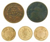 COINS: LOT OF FIVE COPPER COIN