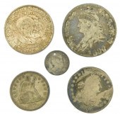 COINS: LOT OF FIVE SILVER TYPE