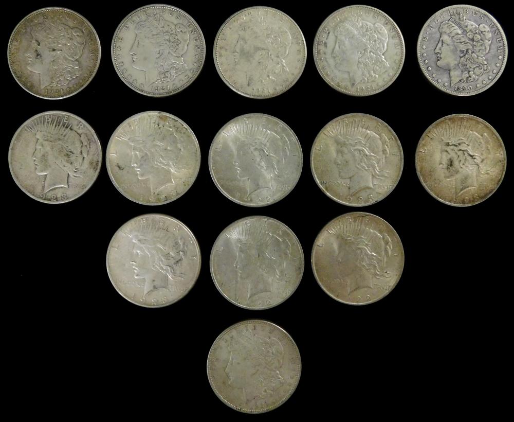 COINS: LOT OF FOURTEEN US SILVER