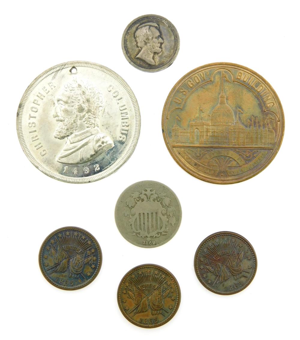 COINS: LOT OF SEVEN INTERESTING