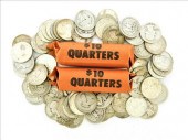 †COINS: LOT OF SILVER 25C. MIX