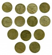 COINS: LOT OF THIRTEEN BUFFALO