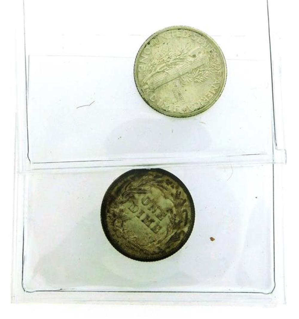 COINS: LOT OF TWO DIMES: A 1910 AND