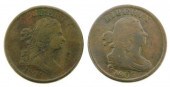 COINS: LOT OF TWO DRAPED BUST