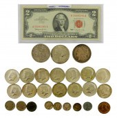 COINS: LOT OF US COINS & ONE B