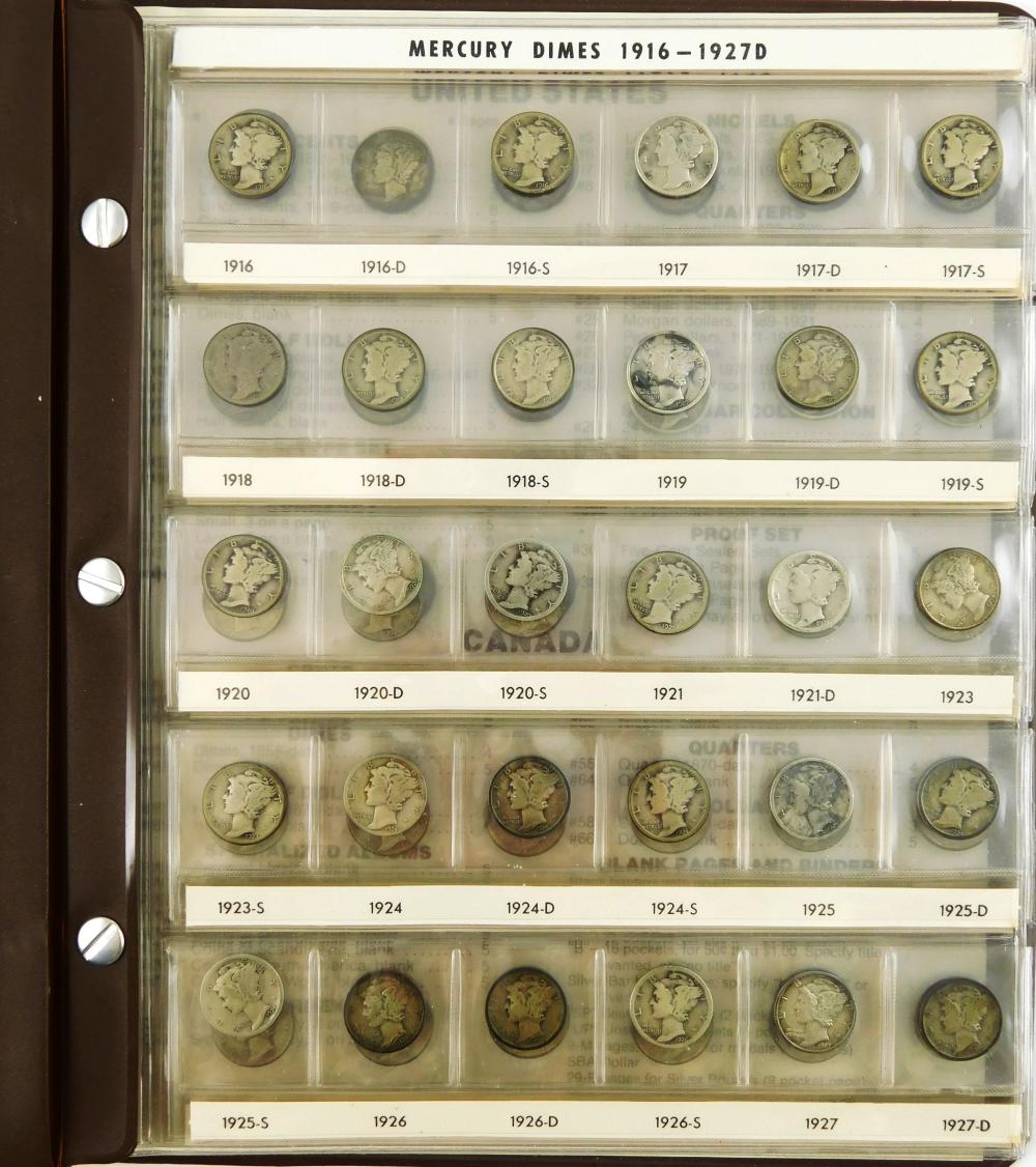 COINS: MERCURY DIME SET, COMPLETE