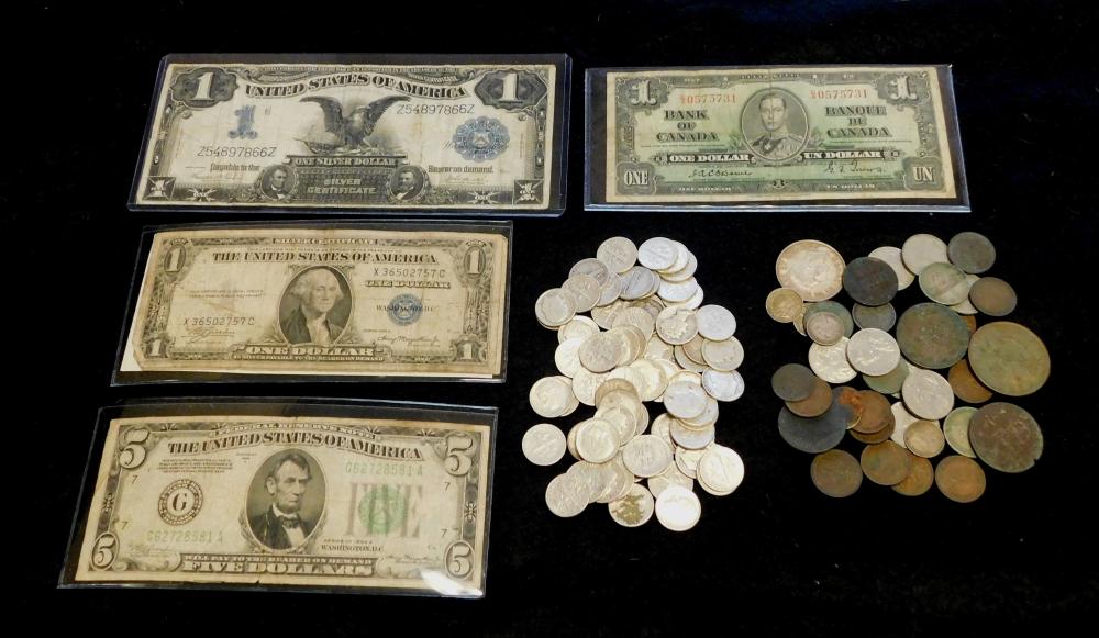 COINS: MISC. LOT INCLUDING US PAPER