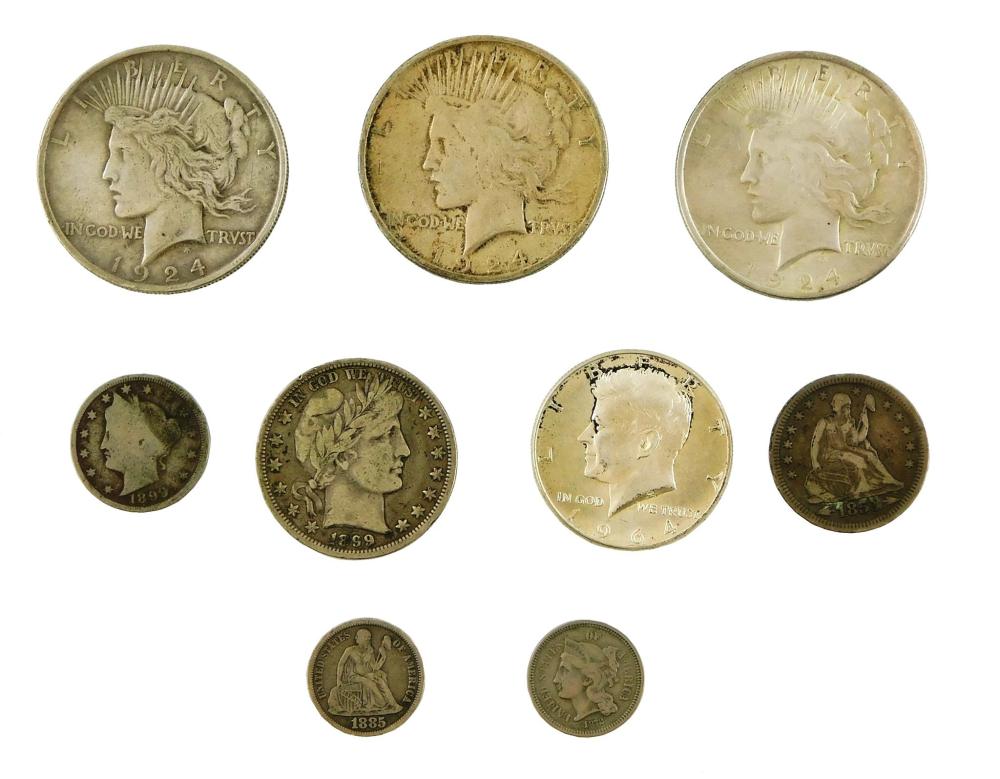 COINS: NINE US COINS, THREE 1924