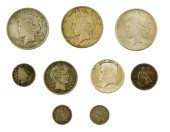 COINS: NINE US COINS, THREE 19
