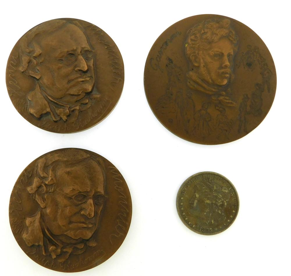 +COINS: ONE SILVER COIN AND THREE
