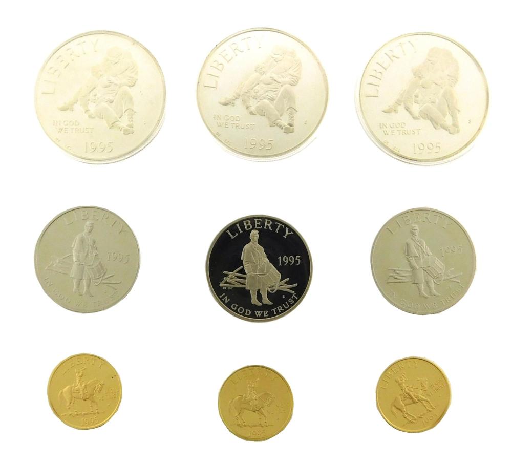 COINS: THREE 1995 CIVIL WAR