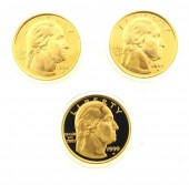 COINS: THREE GEORGE WASHINGTON