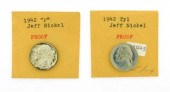†COINS: TWO 1942 PROOF JEFFERS