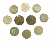 COINS: TWO CULL HALF CENTS AND