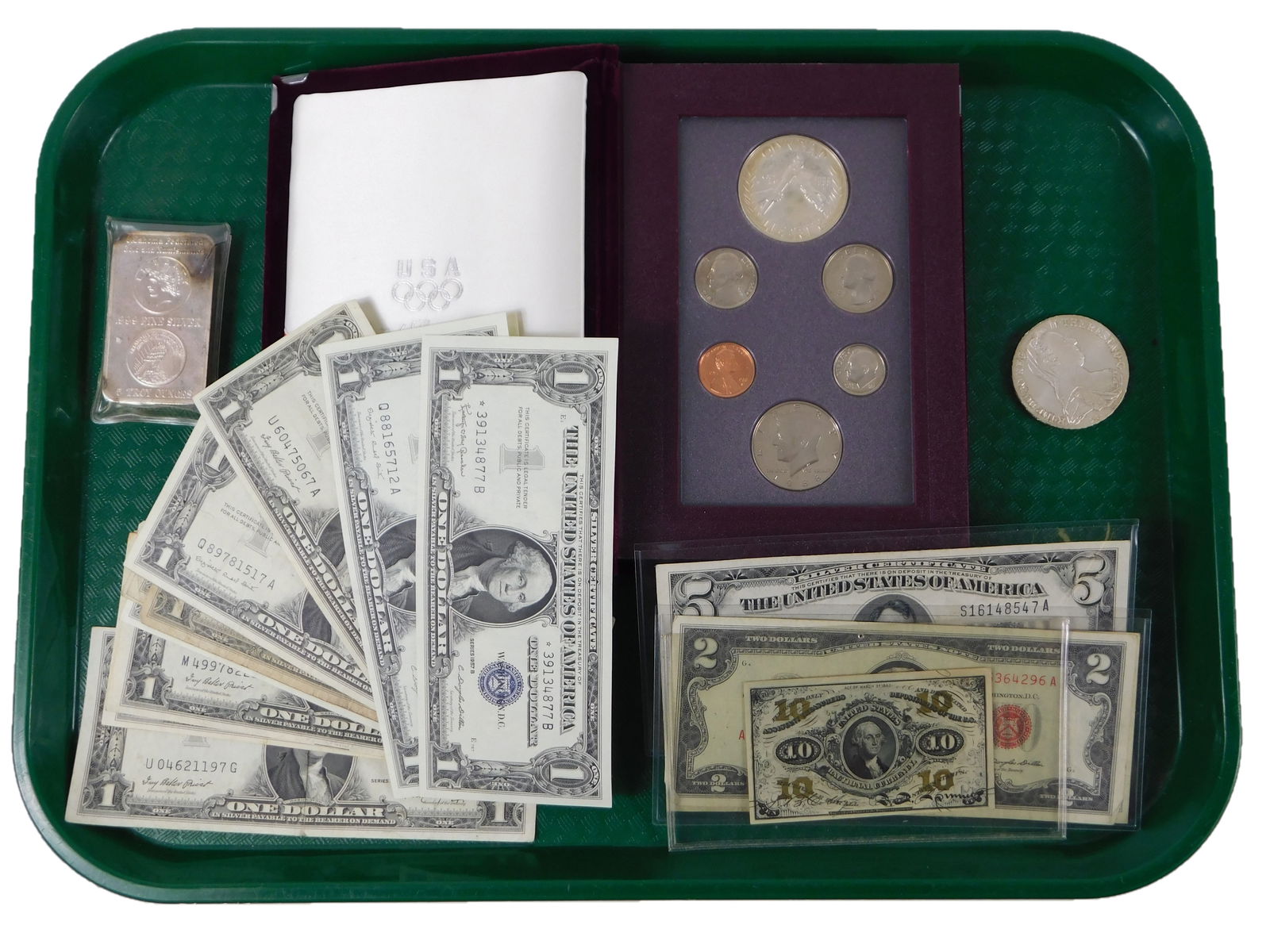 COINS: US COINS, CURRENCY AND ONE
